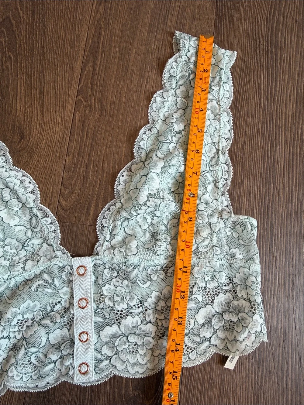 Free People Heartbreaker Lace Brami Bralette Sea Blue Floral Size M